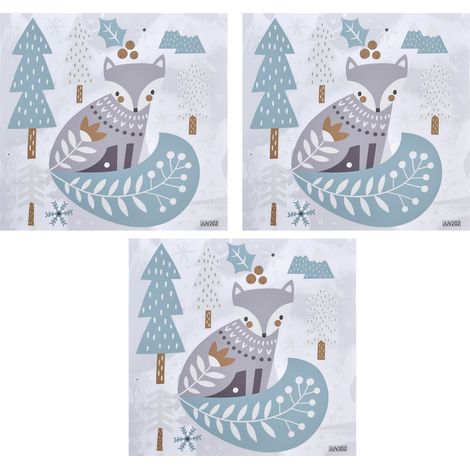 Lot de 3 autocollants muraux Noël flocon forêt électrostatiques PVC pour vitres fenêtre décoration chambre (1/5)
