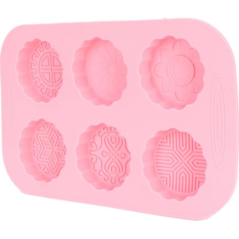 Silikon-Mondkuchenform mit 6 Mulden, ideal zum Backen, für handgemachte Seife und als Küchenhelfer für Desserts. (1/5)