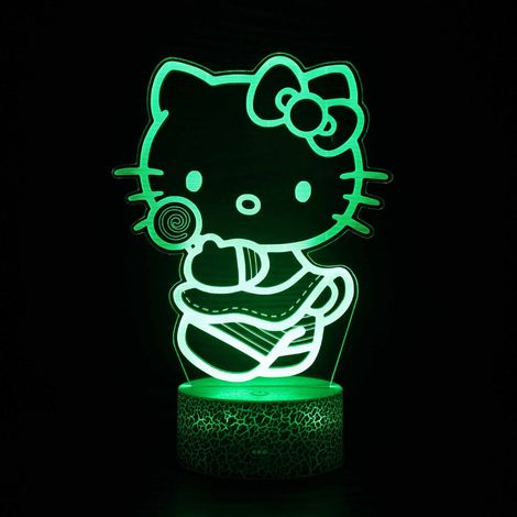 Lampe Veilleuse 3D - Veilleuse Chat - Contrôle Tactile et Télécommande - 16 Couleurs Réglables - Idéale Chambre Enfant - 1 Pièce (1/5)