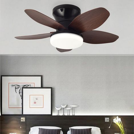 Ventilateur de plafond 65 cm avec éclairage et télécommande, ventilateur de plafond moderne à LED à intensité variable, 6 vitesses, minuterie, 5 pales