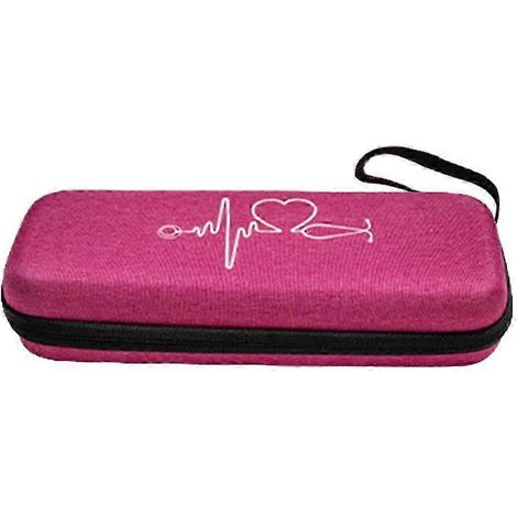 Étui de rangement pour stéthoscope, housse de protection, compartiment pour accessoires en EVA, organisateur léger, sac de transport pour stéthoscope-Pink White Pattern (1/5)