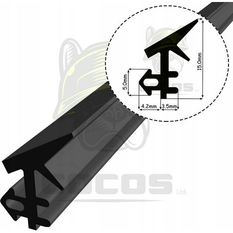 Guarnizione per finestre in PVC S-233 PANORAMA NERO 1m (1/5)