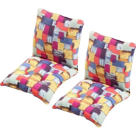 Coussin de Chaise avec Dossier, 40x40cm Coussin de Siège lot de 2 , Doux et Respirant pour Chaises de Cuisine d’Assise de Jardin,B