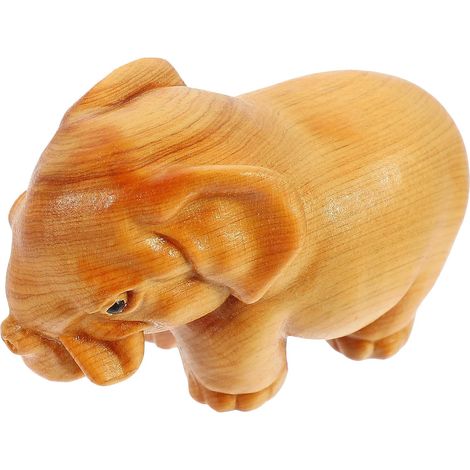 Ornement Éléphant en Bois pour Décoration de Bureau et Table, Sculpture Délicate Finition Soignée, Design Chic et Adorable pour Maison ou Bureau (1/5)