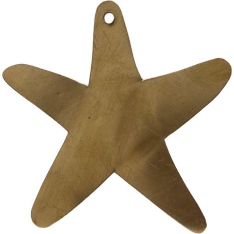 Déco Murale Étoile de Mer en Laiton - Métal - Ambiance Marine et Élégante - Fixation Murale ou Suspension - Idéale pour Salon, Chambre, Bureau - Taille 7 x 7 cm - Couleur Doré