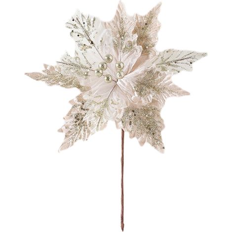 Fleur Artificielle - Magnolia En Tissu Velours - 30 Cm - Décoration De Sapin De Noël Couronne Centre De Table Mariage - 1 Pièce (1/5)