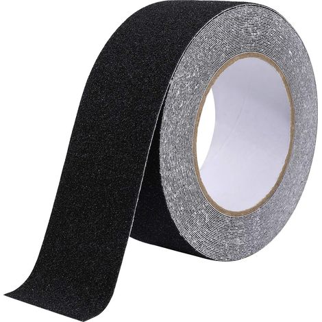 Non-Slip Stair Tape, Friction Abrasive Safety Ladder Tape, Indoor Outdoor High Traction, 5cm x 10m, Black (1/5)
