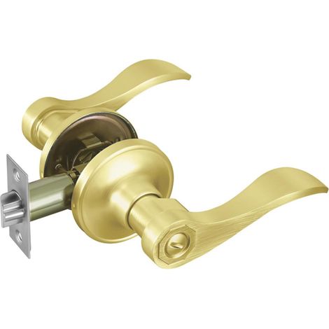 de porte ondulée dorée sans clé alliage de zinc levier (1/5)