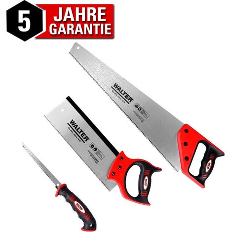 Walter Sägen 3 tlg. Set Garten Holzsäge Baumsäge Handsäge Rückensäge Stichsäge (1/5)