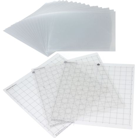 Lot de 20 feuilles de pochoir en polyester flexible + 3 tapis de découpe transparents pliables pour impression (1/5)