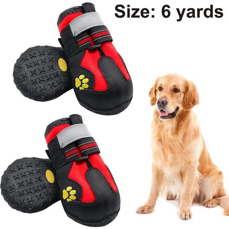 Filiyano-Lot de 4 protège-pattes antidérapants pour chiens, avec fermeture Velcro ajustable et réfléchissante, pour chiens moyens et grands, pour (1/5)