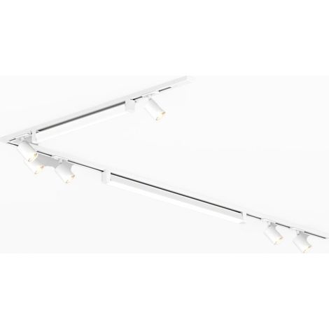 Binario top light mono mixkit 300l n bi gu10 led integrato 4000k lampada soffitto faretti orientabili moderno (1/5)