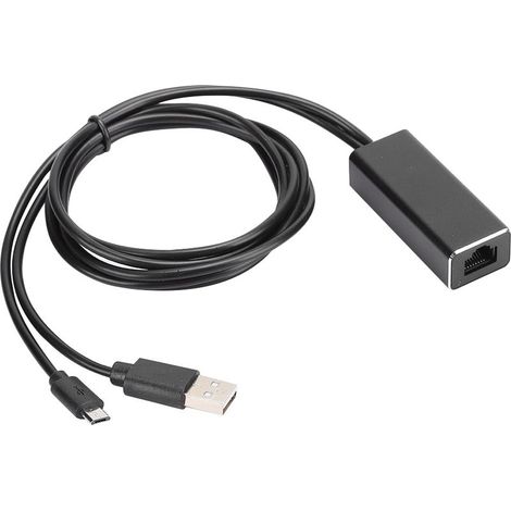 Adaptateur Ethernet Micro USB - 10/100 Mbps - Pour Fire TV Stick et Chromecast - Câble Micro USB de 1 m - Alimentation 5 V / 2 A (1/5)