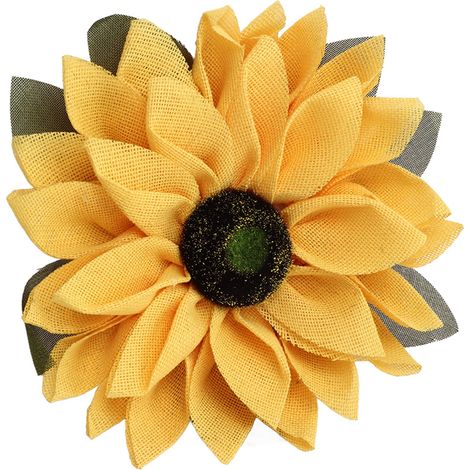 Runde, gelbe künstliche Sonnenblumen für die Haustür (1/5)