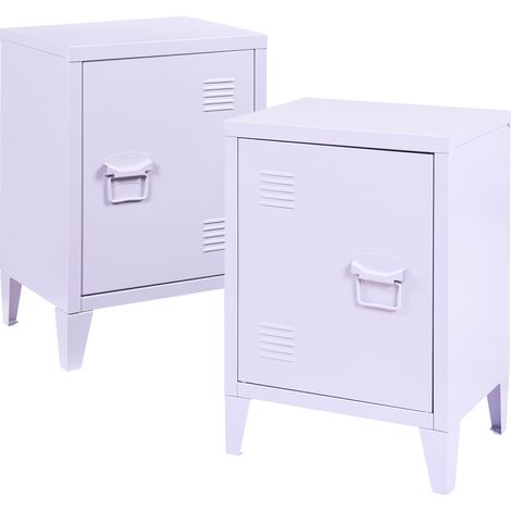 Juego de 2 mesas de noche Inari tirador derecho e izquierdo 57x40x30cm - Violeta [en.casa (1/5)