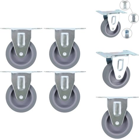 The Living Store Roulettes fixes 4 pcs 75 mm - Roulettes pivotantes (1/5)