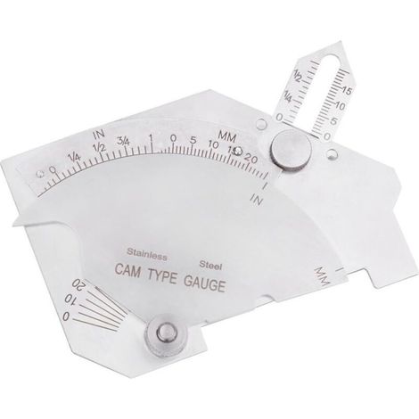 Jauge à came de pont MG-8 Jauge de soudage en acier inoxydable Outil d'inspection des joints de surfaces soudées Système métrique et en pouces Jauge de gorge Jauge (1/4)