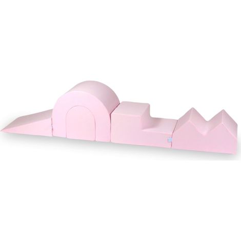 Parque infantil de espuma rosa empolvado, 5 piezas (1/5)