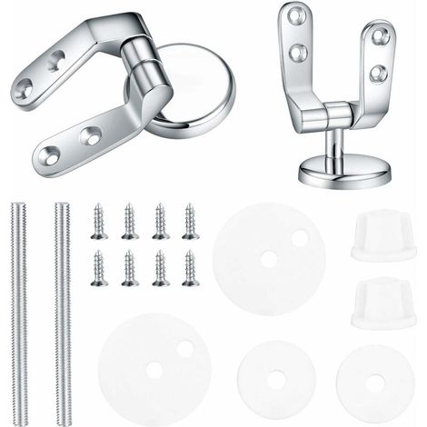 Toilet Seat Hinge, Replacement Toilet Seat Hinge Fixings Kit, Toilet Seat Hinge Fixings, for Wood Resin Toilet Seats - 2 Pcs (1/5)