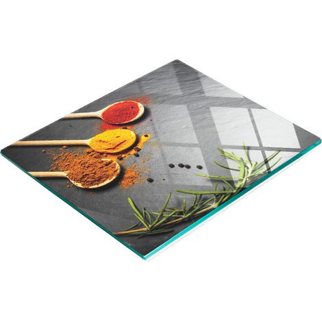 Tabla de cortar decorativa de cristal para especias y piedra, 60x52 cm. (1/5)