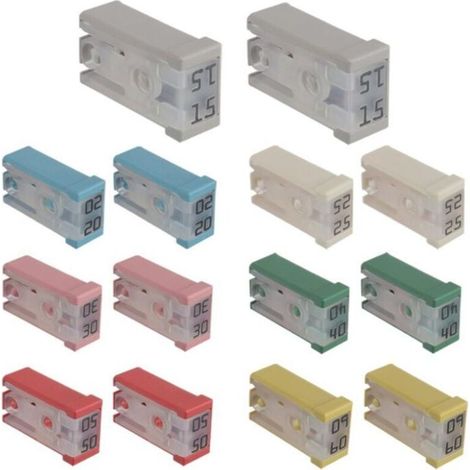 Kit de 14 mini fusibles à cartouche fendus pour automobile MCASE 15A 20A 25A 30A 40A 50A 60A 32V
