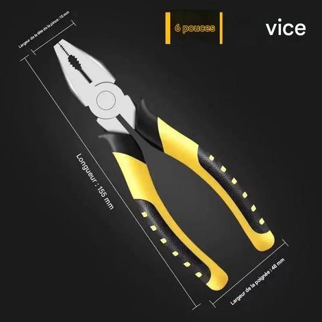 Pince universelle - Mâchoires forgées en acier au carbone (Cr-V) - Plusieurs tailles (1/5)