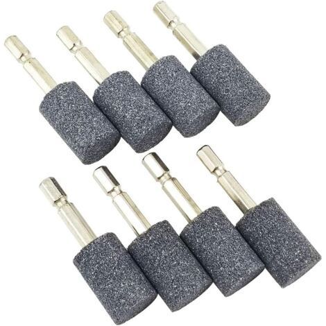 8 Pieces Cylindrical Grinding Wheel Set - 1/4 Inch Hex Shank Abrasive Stone Mounted Grinding Tip for Rotary Tool Drill (20mm) (1/5)