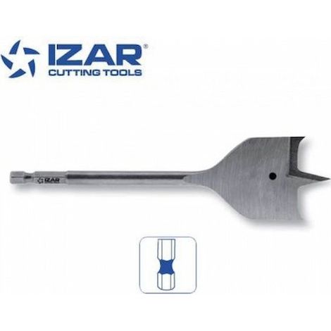 Mèche Plate a Bois IZAR D.10 mm - Queue Hexagonale 6 Pans - Pointe de Centrage - L.152 mm - Perçage Bois Tendre