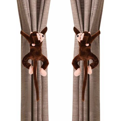 1 Paire d'Embrasse à Rideaux à Longue Queue Singe Mignon pour Chambre d'enfant Boucles à Rideaux Accessoires de Rideau fenêtre décoration de Maison Salon Chambre (1/5)