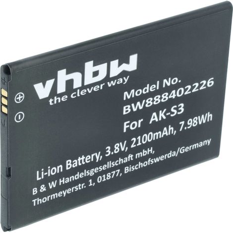 vhbw Akku Ersatz für Emporia AK-S3 für Handy Smartphone Senioren Telefon (2100 mAh, 3,8 V, Li-Polymer) (1/5)