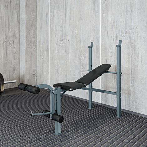 Banc de musculation complet, avec dossier réglable et accessoire pour les flexions de biceps. (1/5)