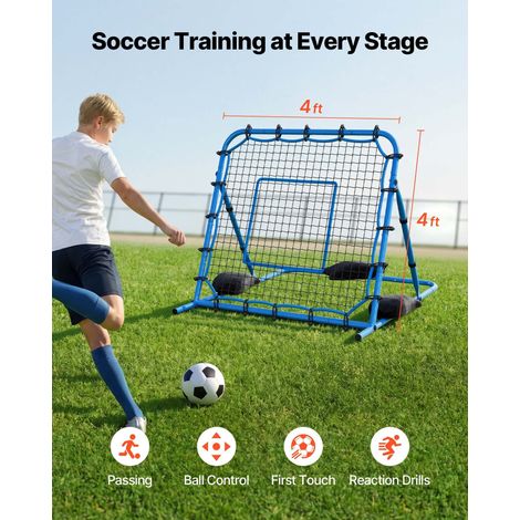 Filet de Rebond de Football 119,5x113,5 cm, Rebondisseur Foot à Angle Réglable, Équipement d'Entraînement pour Contrôle et Passe Fo… (1/5)