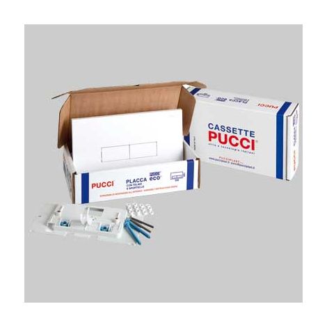 KIT ECO DOPPIO TASTO TELAIO + PLACCA CM.33  Sp.1,2 Bianca PUCCI 80179560