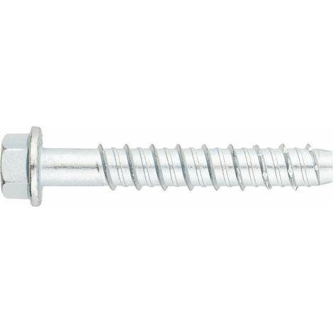 Vis a béton Tête hexagonale - Recouvrement zingué - Homologué ETE Option 1 Ø8 x 80 - Boite de 25 (1/5)