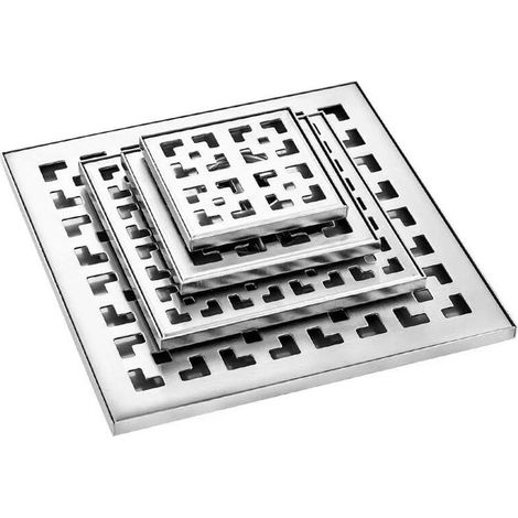 Jardin intérieur et extérieur gros déplacement amovible aspect invisible Siphon de sol carré Inox 304 (15x15cm) (1/5)