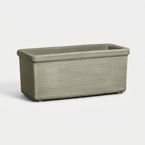 Vaso da esterno rettangolare in polietilene Millerighe - Bianco (1/3)