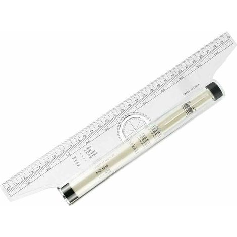 Règle Parallèle Roulante 30cm Règle à Rouleau Parallèle Professionnel Règle de Dessin à l'échelle Polyvalente Rapporteur Compas pour Ligne parallèle verticale Géométrie Lefou (1/5)