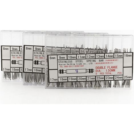 Tools for watch repair, accessories for watch straps, strap ends, spring bars, watch springs, connecting pins for watch straps, 18 versions (20 pieces each).--DTEKGAZ