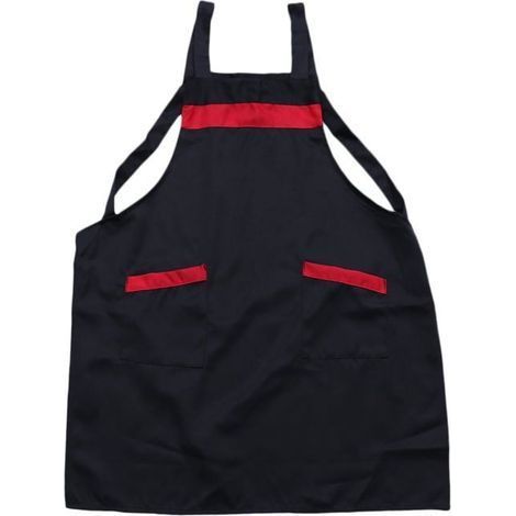 H-förmige Schürze aus Polyester und Baumwolle, strapazierfähig, atmungsaktiv, schnelltrocknend, für die Küche (schwarz) (1/5)