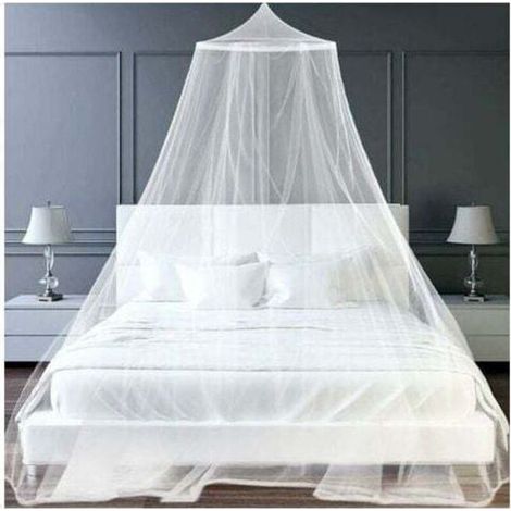 Moustiquaire pour lit double universelle, en tulle tissu, pliable, adaptée au voyage et à l'extérieur, compatible aussi lit simple et ciel de lit pour bébé (1/4)