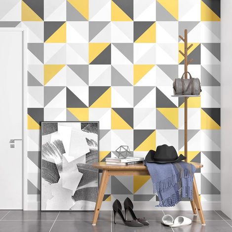 JSSEVN - 30x30 cm 11pcs Abstract Geometric Trellis Pattern Wallpaper Mural Fabric Living Room Background Decor Custom 3D Wall Decoration Wallpaper Paste (1/4)