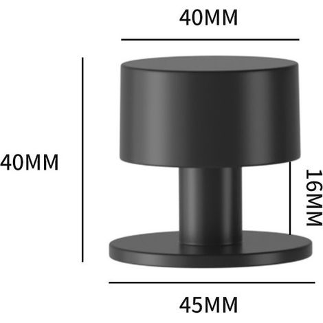 1pc Butées Porte Adhesive Acier Inoxydable Butoir Arrêts Porte Door Stoppers Avec Caoutchouc Antichoc pour Montage Mural ou au Sol(40mm, Noir) (1/3)