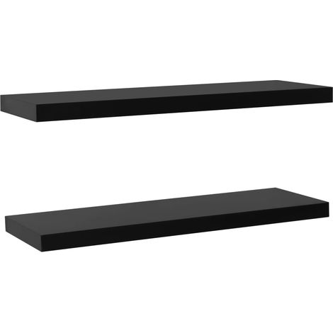 Maison Exclusive - Schweberegale 2 Stk. Schwarz 120x20x3,8 cm