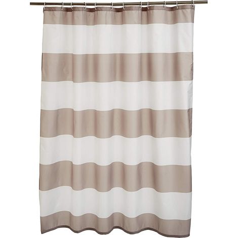 Bedruckter Duschvorhang aus Stoff, 180 x 180 cm, Hellbraun/Beige