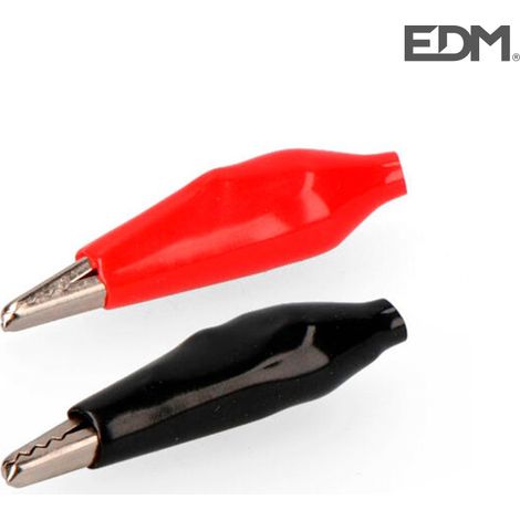 Pinzette EDM tipo coccodrillo 2 unità (1 rossa + 1 nera)
