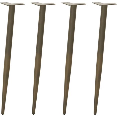 Console Table Legs Conical Shape 4 pcs Natural Steel 72-73 cm Steel vidaXL