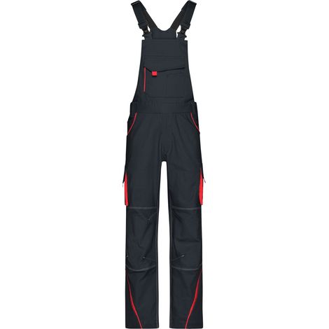 James & Nicholson Funktionelle Latzhose JN848 Gr. 44 carbon/red (1/4)