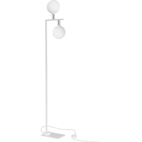 Piantana Twin da Terra con Attacco E27 per Interni - Struttura in Metallo Bianco Opaco 75W IP20 - Design Decorativo - Rossini Group (1/5)