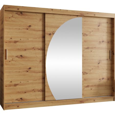 Armario Hartford 508, Roble Artisan, 200x250x62cm, Puertas de armario: Correderas, Número de estantes: 0