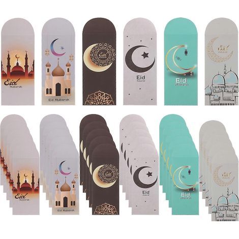 36 Umschläge für Ramadan-Karten, Eid-Umschläge, Geschenkkartenumschläge – 18 x 8 cm (1/4)